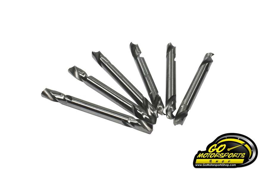 Motor State, 1/8 Rivet (SMALL) Drill Bits, Double Ended (6 Pack)