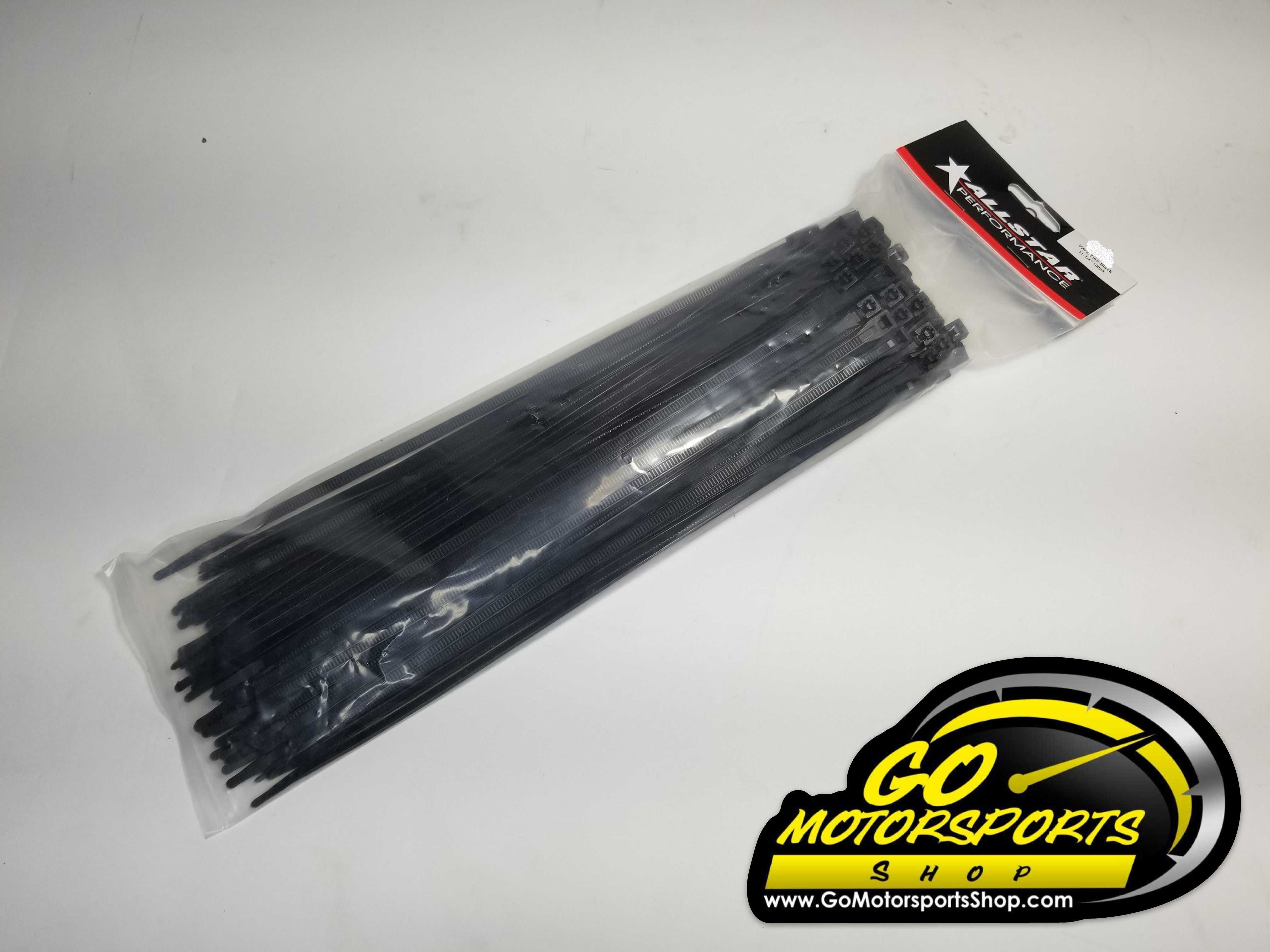 Motor State, Allstar 11-1/4” Black Wire Ties (100 Pack)