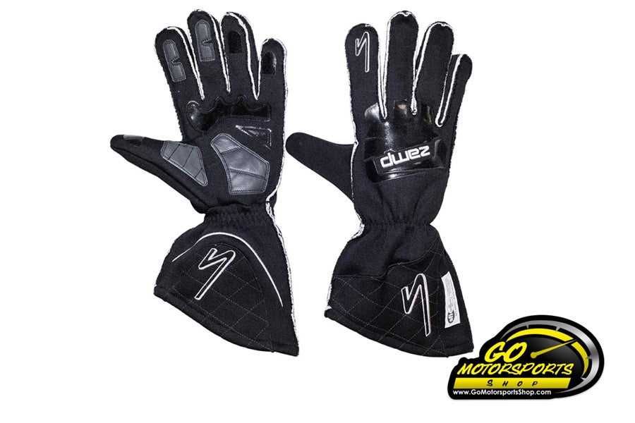 Target Distributing, Zamp ZR-50 Race Glove (SFI 3.3/5, Double Layer, Fire Retardant Fabric / Silicone, Black)